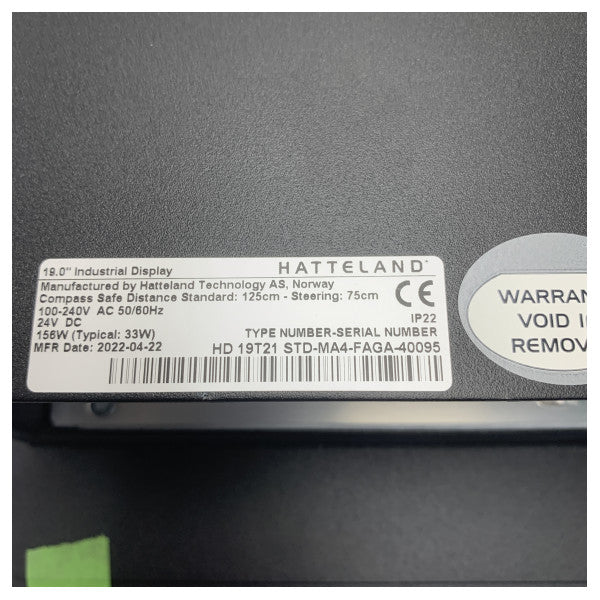 Hatteland HD 19T21 STD-MA4-FAGA-40095 19 ιντσών LED πολυλειτουργική ναυτική οθόνη