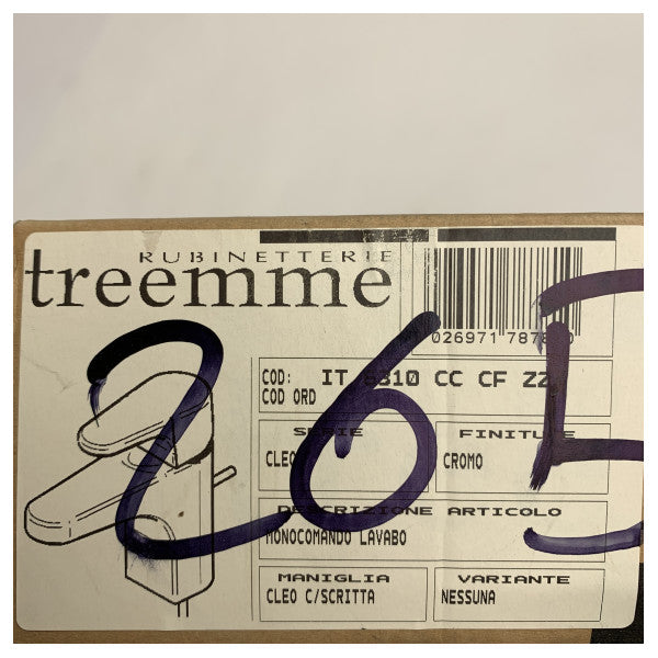 Treemme IT 6310 CC CF 22 bateria umywalkowa eleganckie chromowane wykończenie