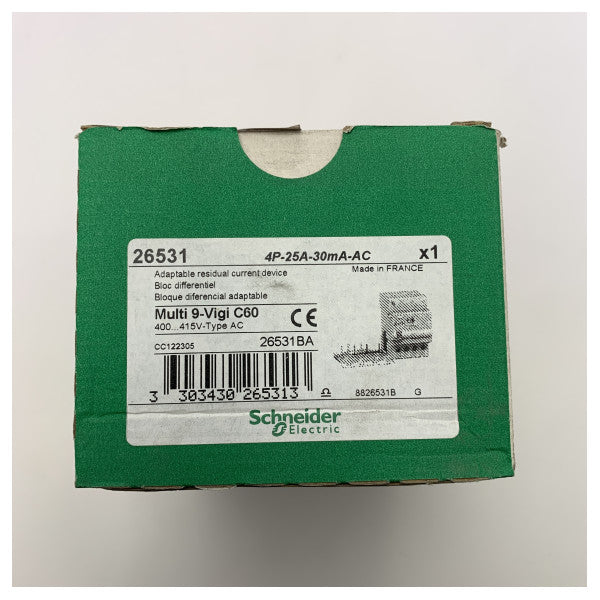 Schneider Electric Multi 9-Vigi C60 Earth Lekkasje Tillegg