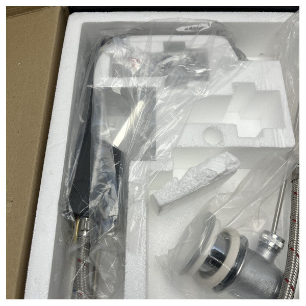 Gessi Rettangolo XL Ανταλλακτικά βρύσης λεκάνης με μίξερ μαύρο 26101/299 - Ανθεκτική ανοξείδωτη βρύση λυμάτων για σκάφη