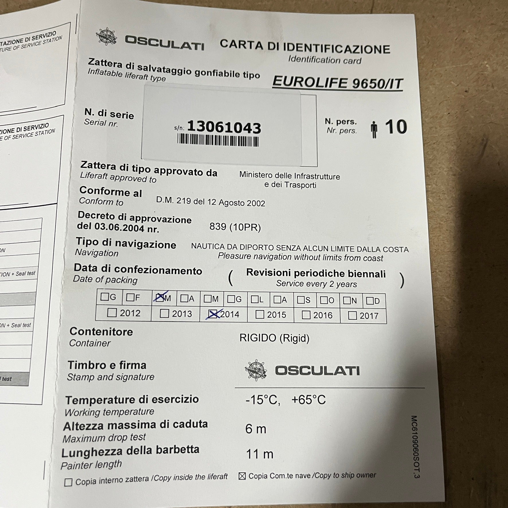 Eurolife 10-personers redningsflåde i container - 22.709,10