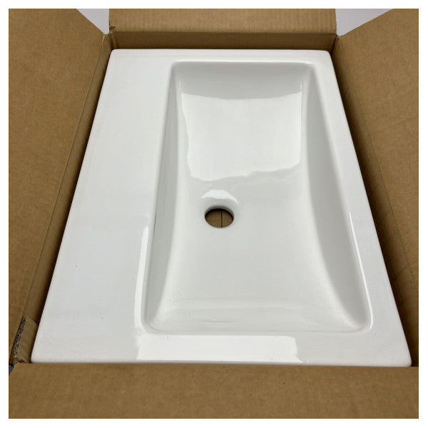 LC19 rectangular Saniclass Legend sink 80x47x13cm - overflow - 1 sink - 1 tap hole - ceramic - white