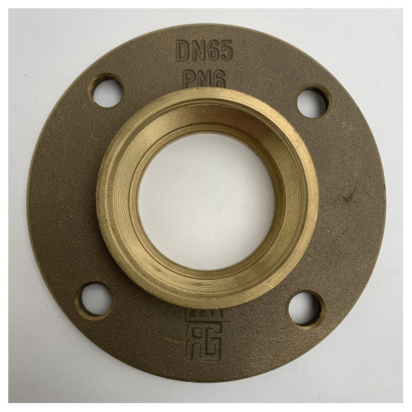 Guidi Bronze Marine Flange DN65 2 1/2 инча женска резба PN6 � устойчив на корозия тръбопроводен конектор
