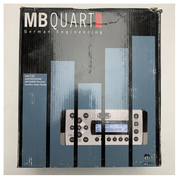 Récepteur CD Mini HiFi MB Quart WM1 étanche - Système audio de bateau haute puissance 4x50W avec USB, AM/FM, et prêt pour la radio satellite