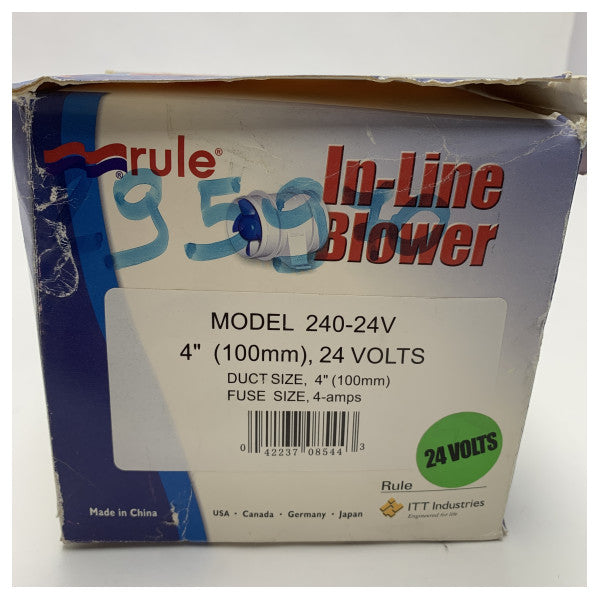 Rule 240-24V In-Line Fan 100 mm White