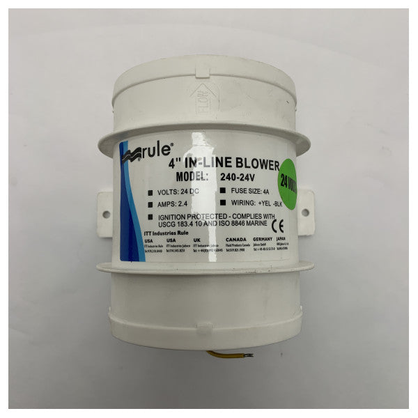 Rule 240-24V In-Line Fan 100 mm White