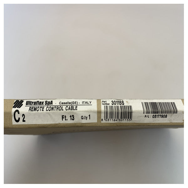 Cabo de direção do motor Ultraflex C2 em aço inoxidável 3,97M - 30115S