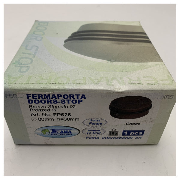 Fama Door Stopper Brass Bronze Finish - Ανθεκτικό No-Drill Stopper πόρτας σκάφους για αντοχή στο αλμυρό νερό