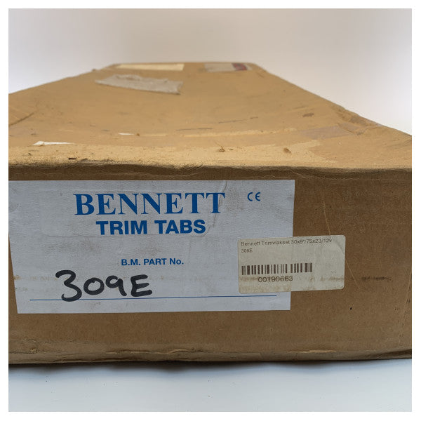 Bennett 309 E trim tab in acciaio inox 30 x 9 pollici