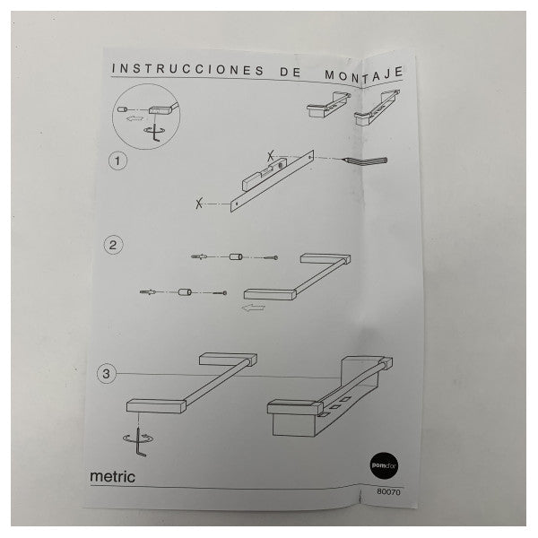 Pomdor 38.60.10.002 kit di installazione della mensola doccia in cromo
