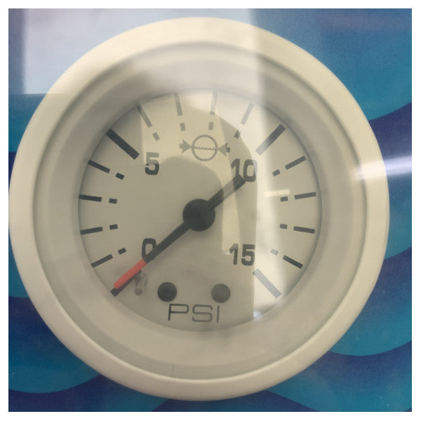 Teleflex 31375E valkoinen vedenpaineen ilmaisin 0-15 psi näyttö