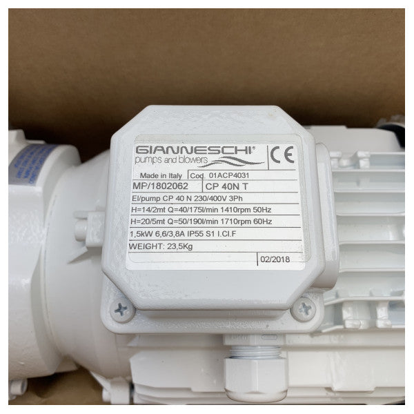 Gianneschi CP40 自吸式液体リングポンプ 230/400V - 01ACP4031