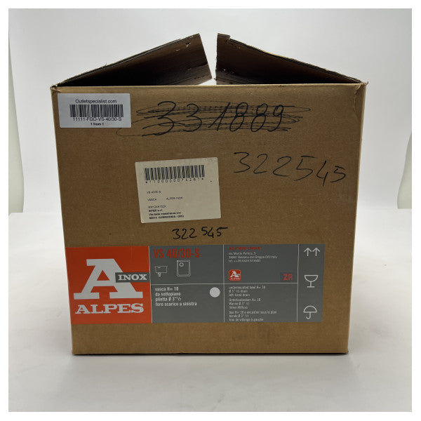 حوض غسيل بحري عالي الجودة من الفولاذ المقاوم للصدأ من ALPES INOX VS-40/30-S للاستخدام الدائم على متن السفينة