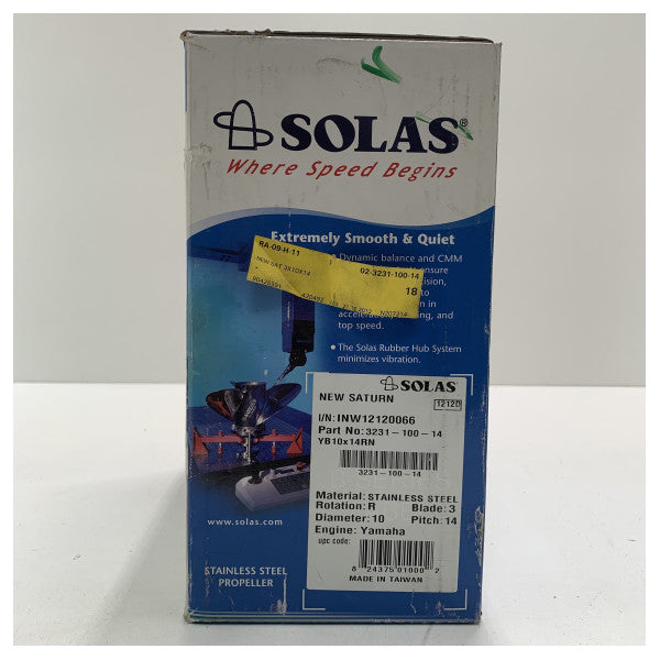 Solas new saturn 10 x 14 RH hélice de 3 pás em aço inoxidável - 3231-100-14