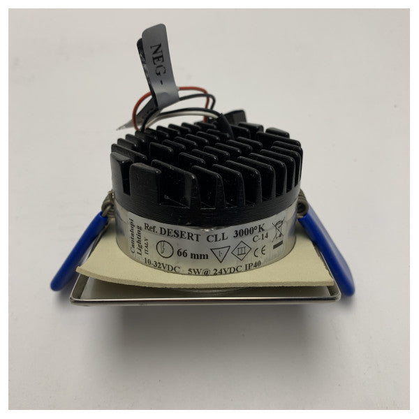 カンタルピマリングレードウォームホワイトLEDスポットライト5Wクロムステンレス鋼 - 20DESERP5SSCLL3