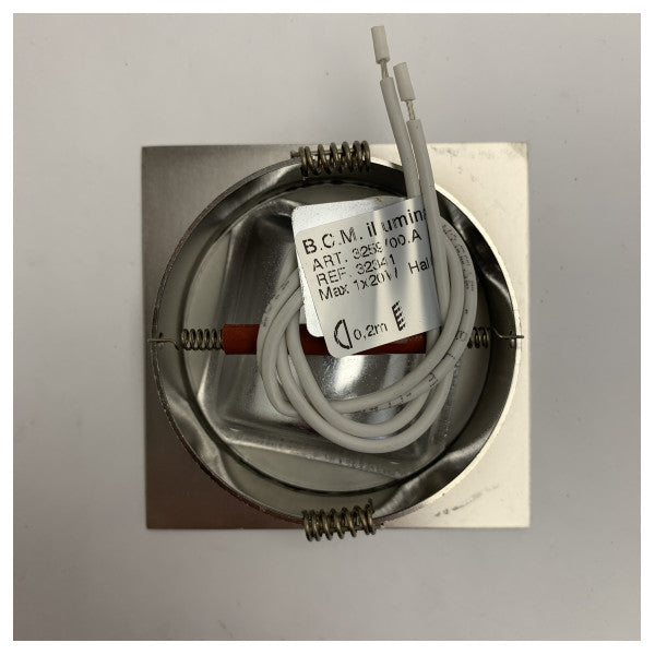 BCM 3259/00.A хромирана квадратна лампа за осветление от неръждаема стомана 12/24V