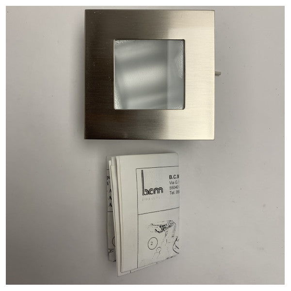 BCM 3259/00.A хромирана квадратна лампа за осветление от неръждаема стомана 12/24V