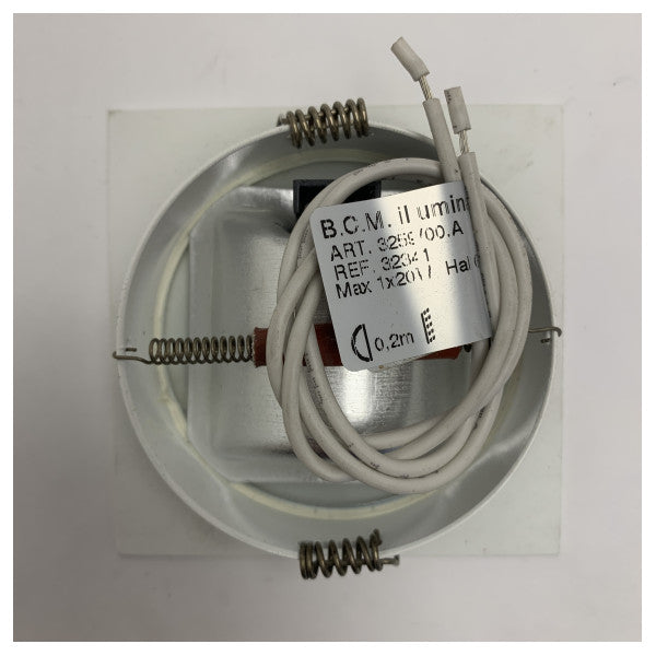 BCM 3259/00.A blanco cuadrado acero inoxidable downlight spot 12/24V