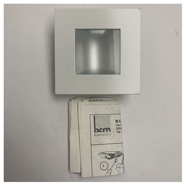 BCM 3259/00.A blanco cuadrado acero inoxidable downlight spot 12/24V