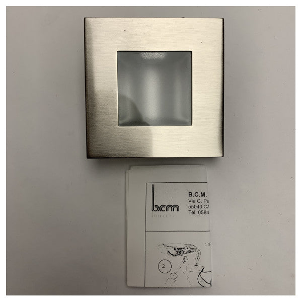 BCM 3259 / 0C.A cromo quadrato in acciaio inox downlight spot 12/24V