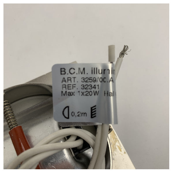 BCM 3259 / 0C.A cromo quadrato in acciaio inox downlight spot 12/24V
