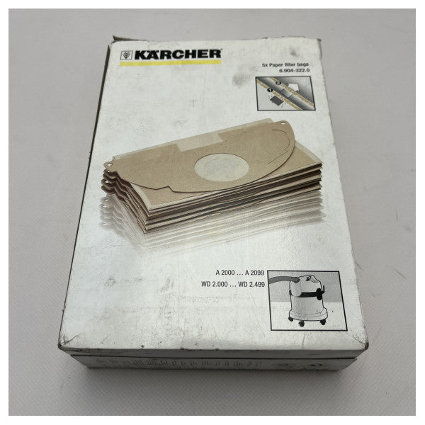 Sacs d'aspirateur Karcher Filtres en papier durables pour une utilisation marine Compatible avec les modèles A 2000 - WD 2499