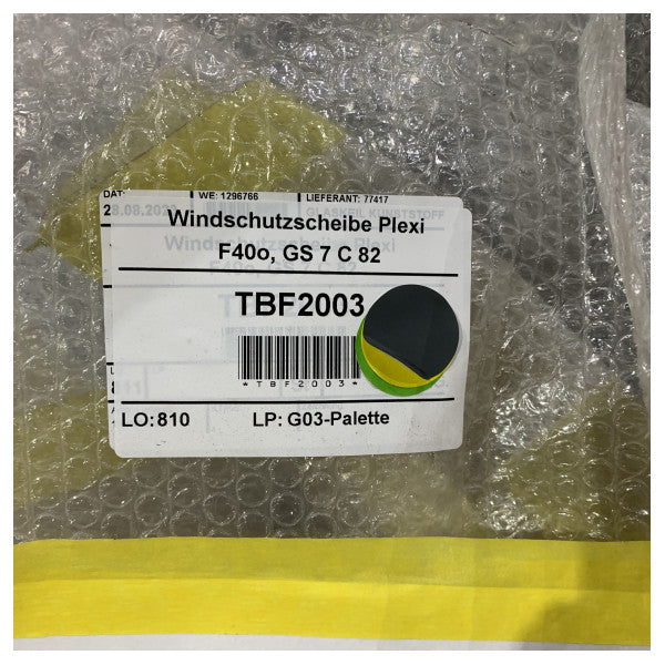 Pare-brise en plexiglas pour bateau Fjord 40 Open 2130 x 1280 x 10 mm - TBF2003