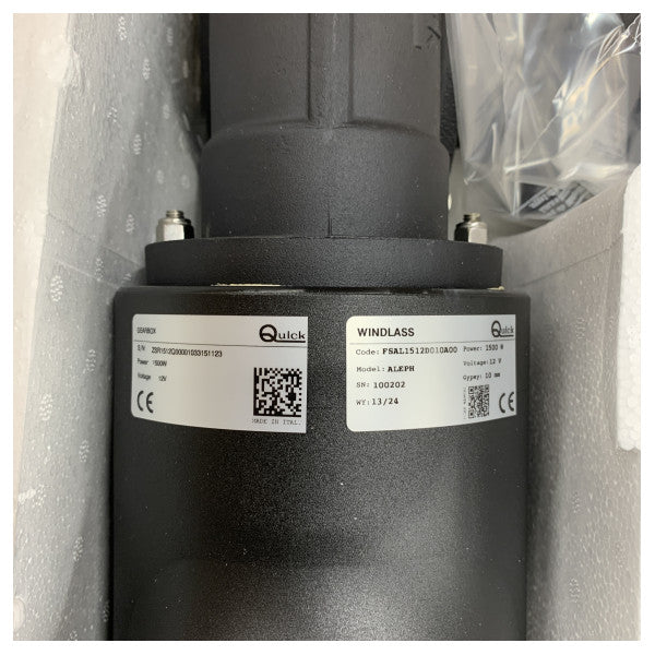 Veloce ALEPH 1500W 12V 10mm argento inox verricello elettrico con tamburo - FSAL1512D010A