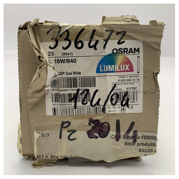 OSRAM FLUO LUMILUX 18W Ψυχρό Λευκό 840 σωλήνας φθορισμού G13 υψηλής απόδοσης - 18W/21-840 G13