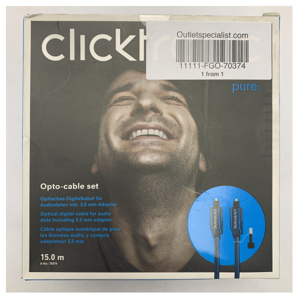 15 м издръжлив оптичен аудиокабел с 3,5 мм адаптер - водоустойчива морска цифрова аудио връзка