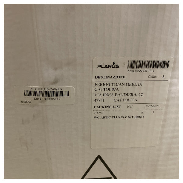 Planus Artic Plus υψηλή τουαλέτα θαλάσσης με μπιντέ 24V