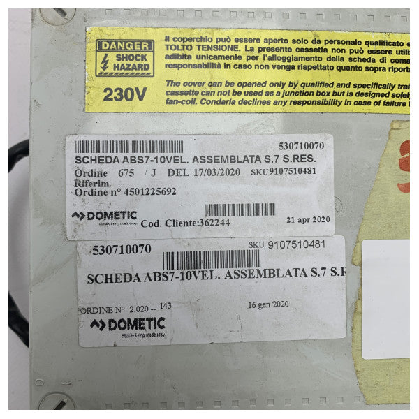 Dometic Condaria ABS7-10 yardımcı hız montaj kartı - 530710070