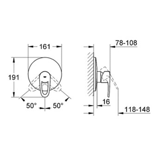 خلاط دش يورو بلس 19.537.001 Europlus بمقبض واحد من Grohe 19.537.001