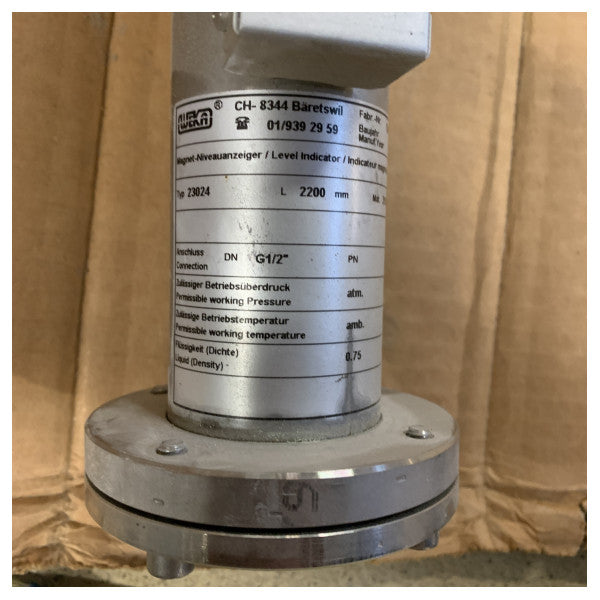 VEKA Visual Floater 23024/PN16 Edelstahl-Füllstandsanzeiger für Tanks und Rohrleitungen in Marinequalität