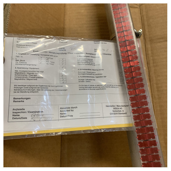 VEKA Visual Floater 23024/PN16 Edelstahl-Füllstandsanzeiger für Tanks und Rohrleitungen in Marinequalität