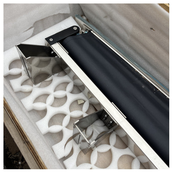 Stainless Steel Retractable Awning with Poles 3600 x 2700 mm Black 24V