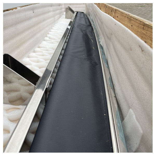 Stainless Steel Retractable Awning with Poles 3600 x 2700 mm Black 24V