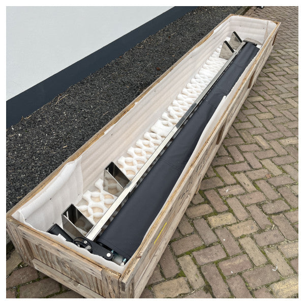 Stainless Steel Retractable Awning with Poles 3600 x 2700 mm Black 24V