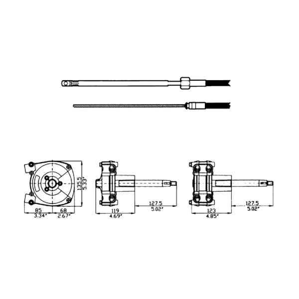 Морський рульовий трос Ultraflex M66 4,55 м - міцний, стійкий до корозії трос для керування човном
