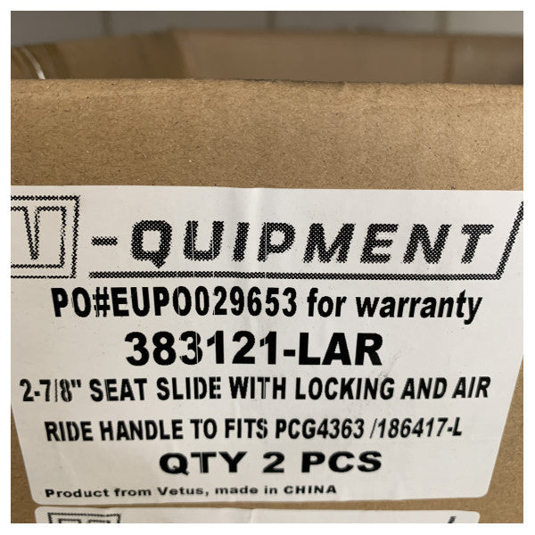 Vetus 383121-LAR seat slide with locking and air