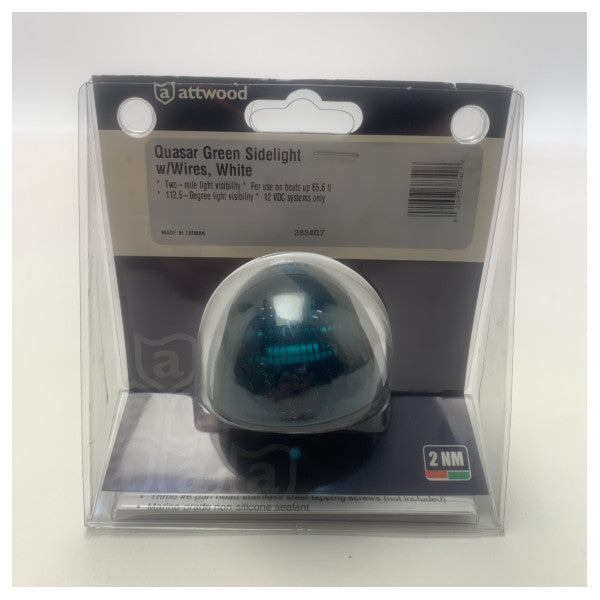 Attwood 12V grønt navigationslys i siden 2NM - 3834G7