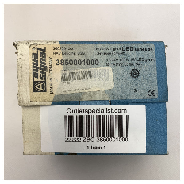 Aqua Signal serie 34 luce di navigazione di poppa a LED nera - 3852001000