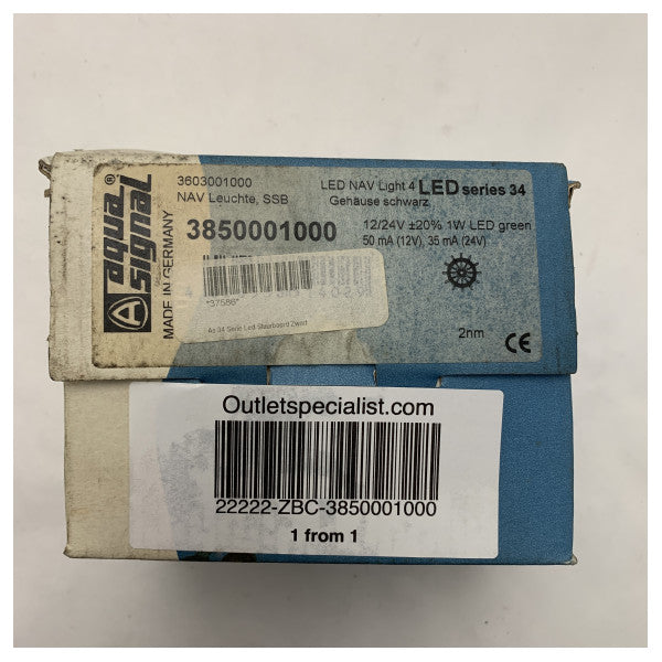 Aqua Signal seria 34 rufowe światło nawigacyjne LED czarne - 3852001000