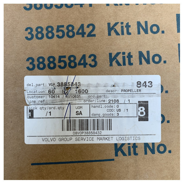 Volvo Penta FH6 Duo -Prop Rustfritt stål Propell Kit - 3885842