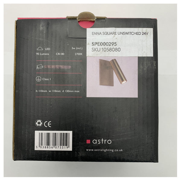 Astro 394144 Enna τετράγωνο φωτιστικό τοίχου LED 3W 2700K
