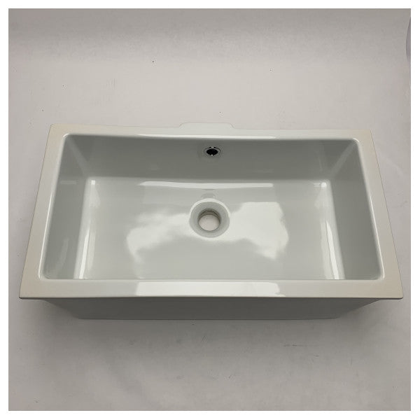 Scarabeo Fregadero Cerámico Bajo Encimera 50cm Blanco - Lavabo Duradero de Calidad Marina para Cocina y Baño