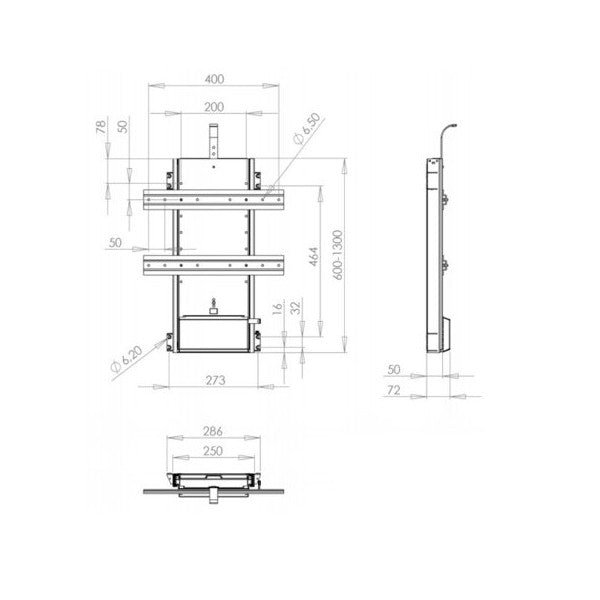 Exalto Venset електрически телевизионен лифт TS700A за телевизор 65 KG 600 - 1300 мм