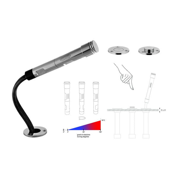 Elka DO.2017 αναδυόμενο ντους καταστρώματος από ανοξείδωτο χάλυβα - DO.2017AISICP