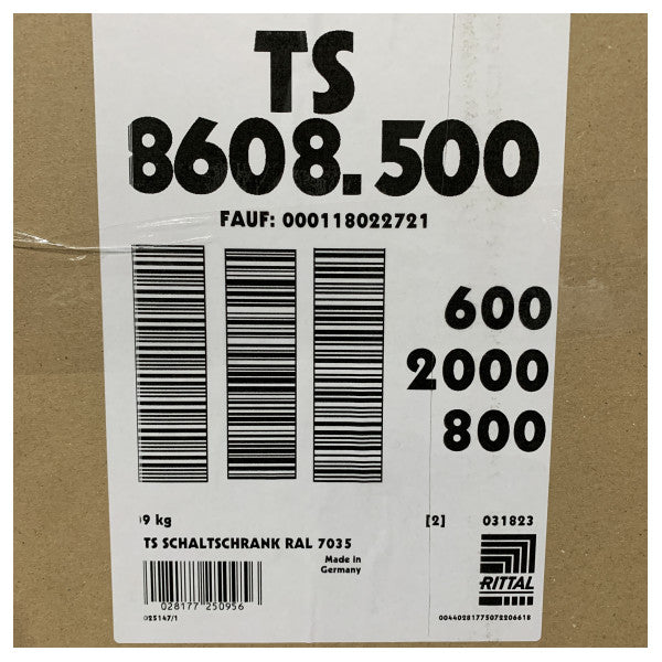 リタール TS 8608.500 スチールエンクロージャーキャビネット バイイングシステム TS 8 - 600 x 2000 x 800 mm