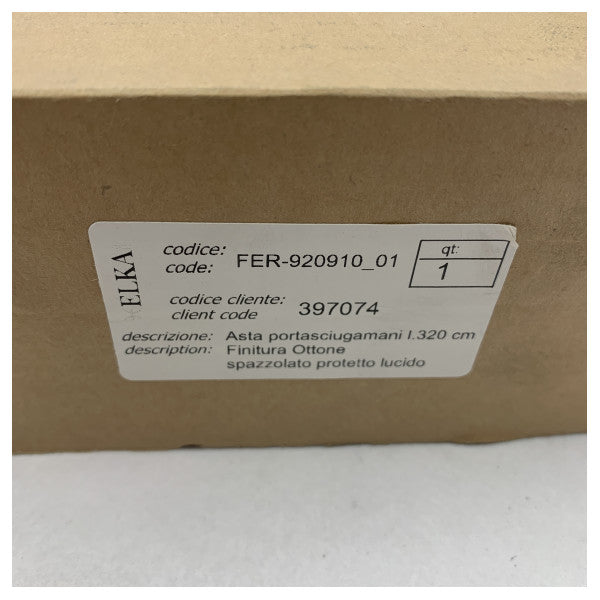 Elka Marine Brass Towel Holder 32cm � Accessoire de salle de bain résistant à la corrosion pour les bateaux